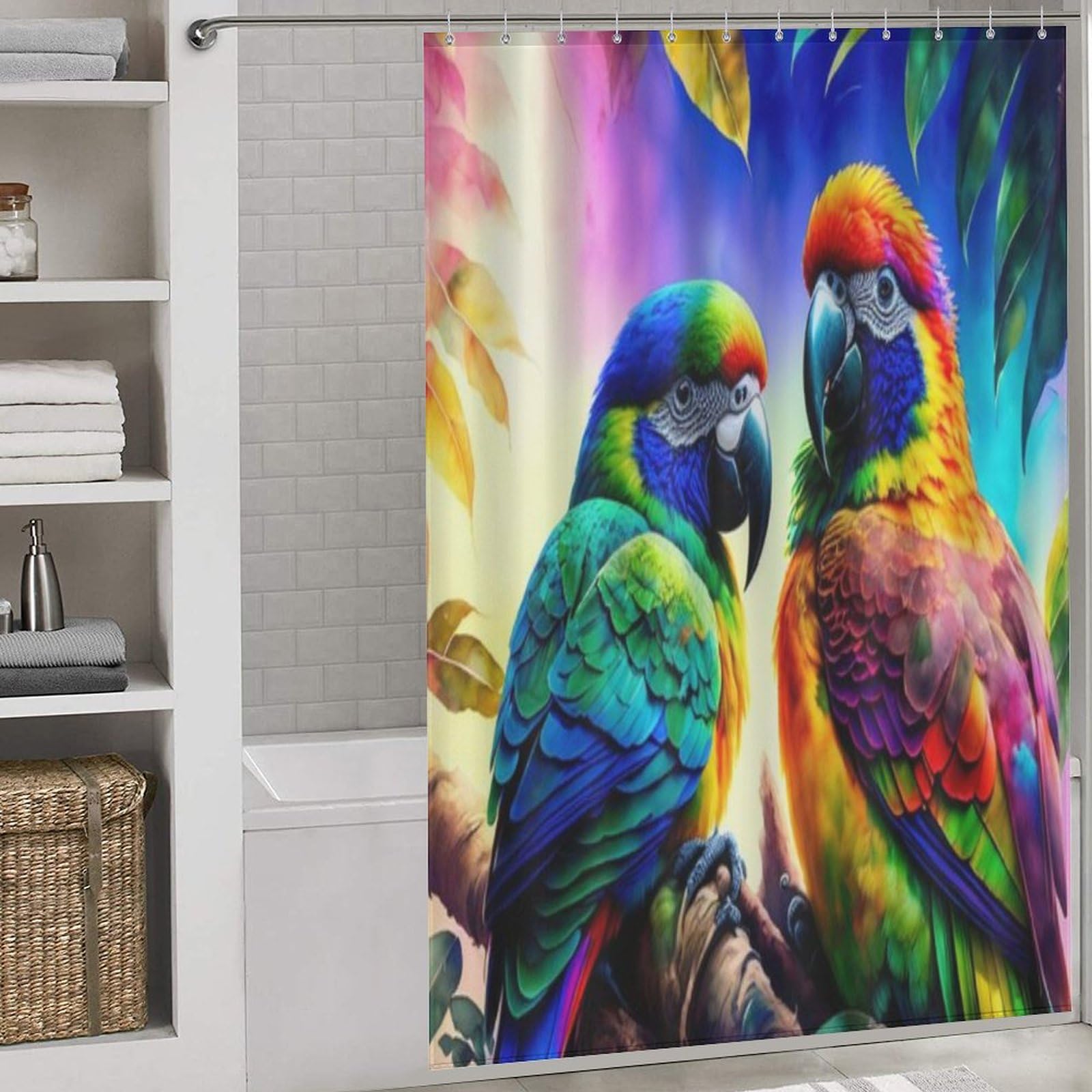 Rideau de douche en tissu pour une salle de bain propre et colorée