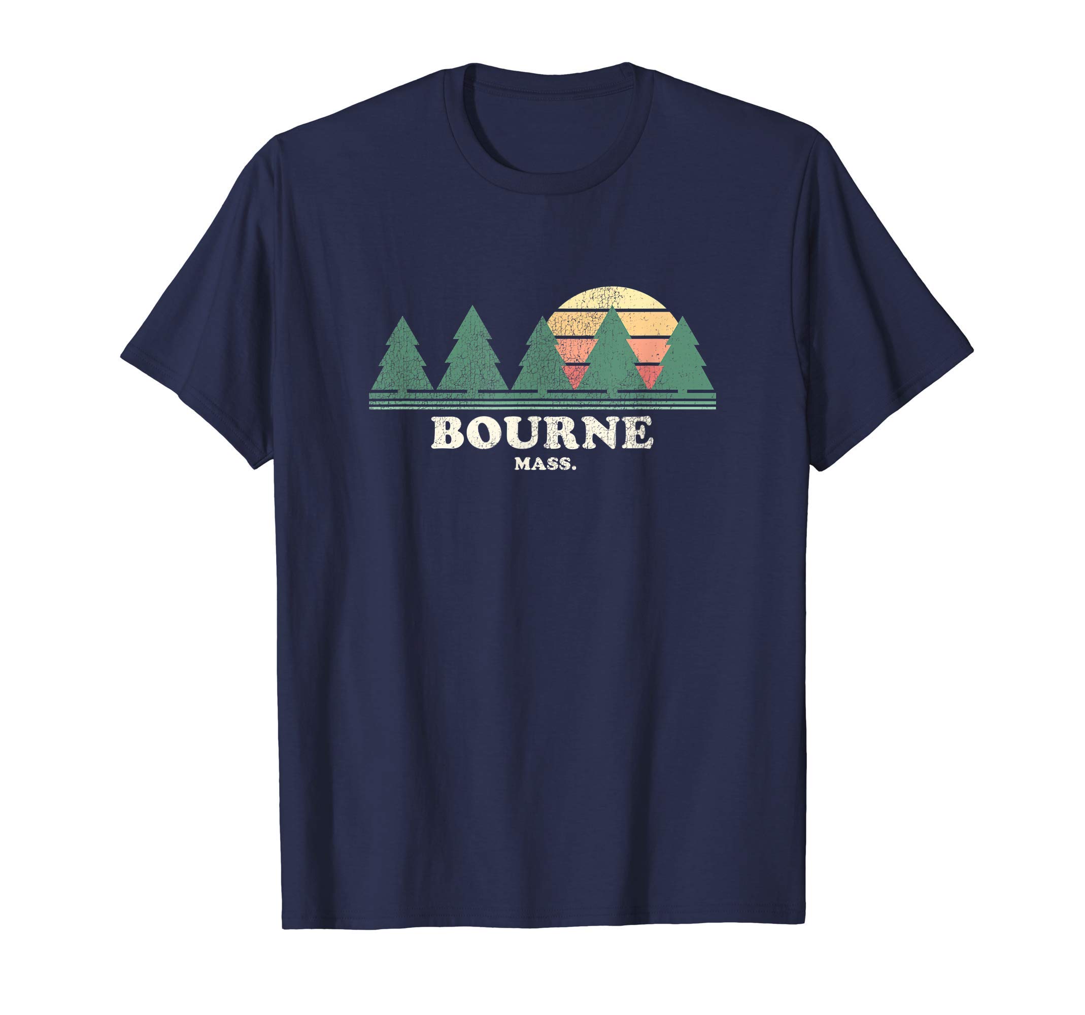 Bourne MA Vintage Throwback Tee Retro 70s Design T-Shirt