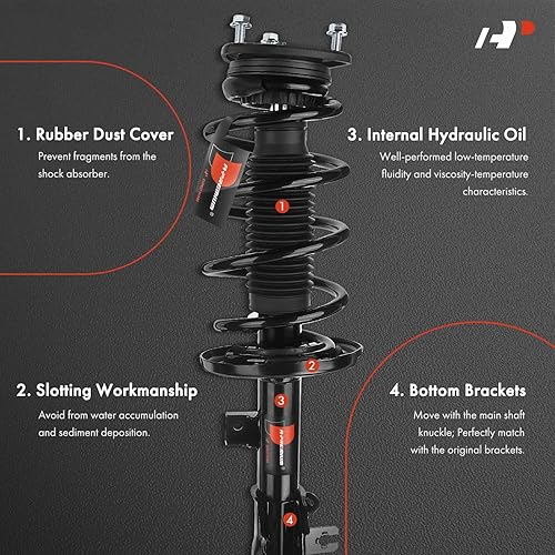 Miniatura 3 de A-Premium Conjunto completo de puntal y resorte helicoidal delantero compatible con Mazda CX-5 2013 2014 2015 2016, FWD, juego de 2 piezas