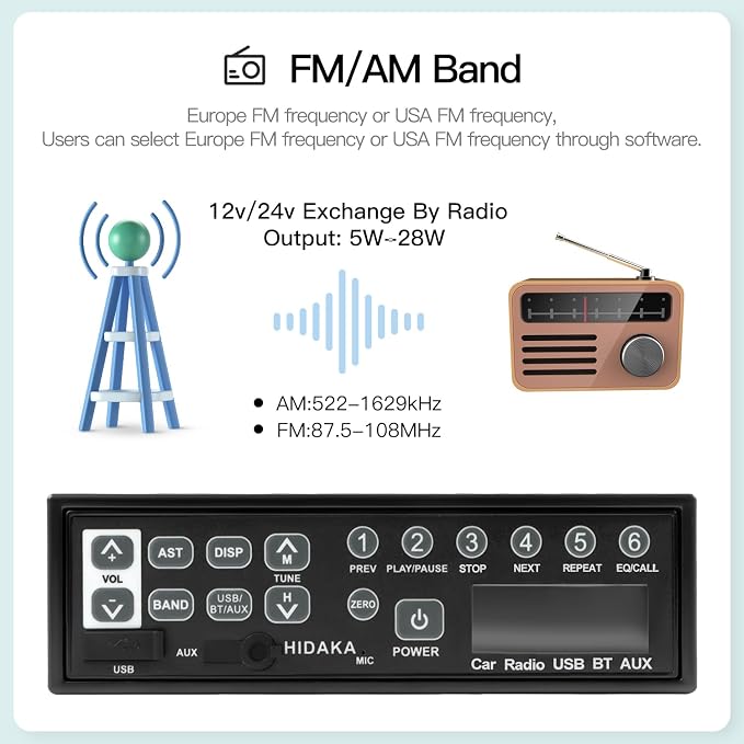 Radio Bluetooth Universal para Excavadora M200 12/24V miniatura 4