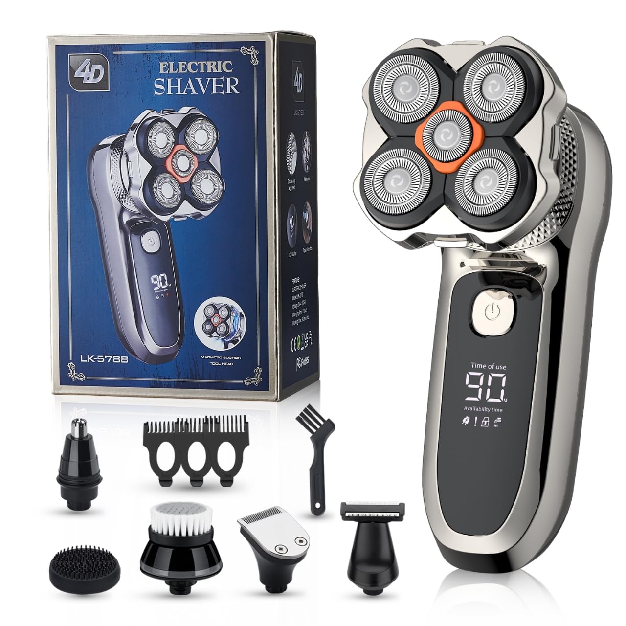 Head Shavers for Bald Men Electric Razor for Men IPX7 Waterproof Wet Dry Bald Head Shaver Flex Blades