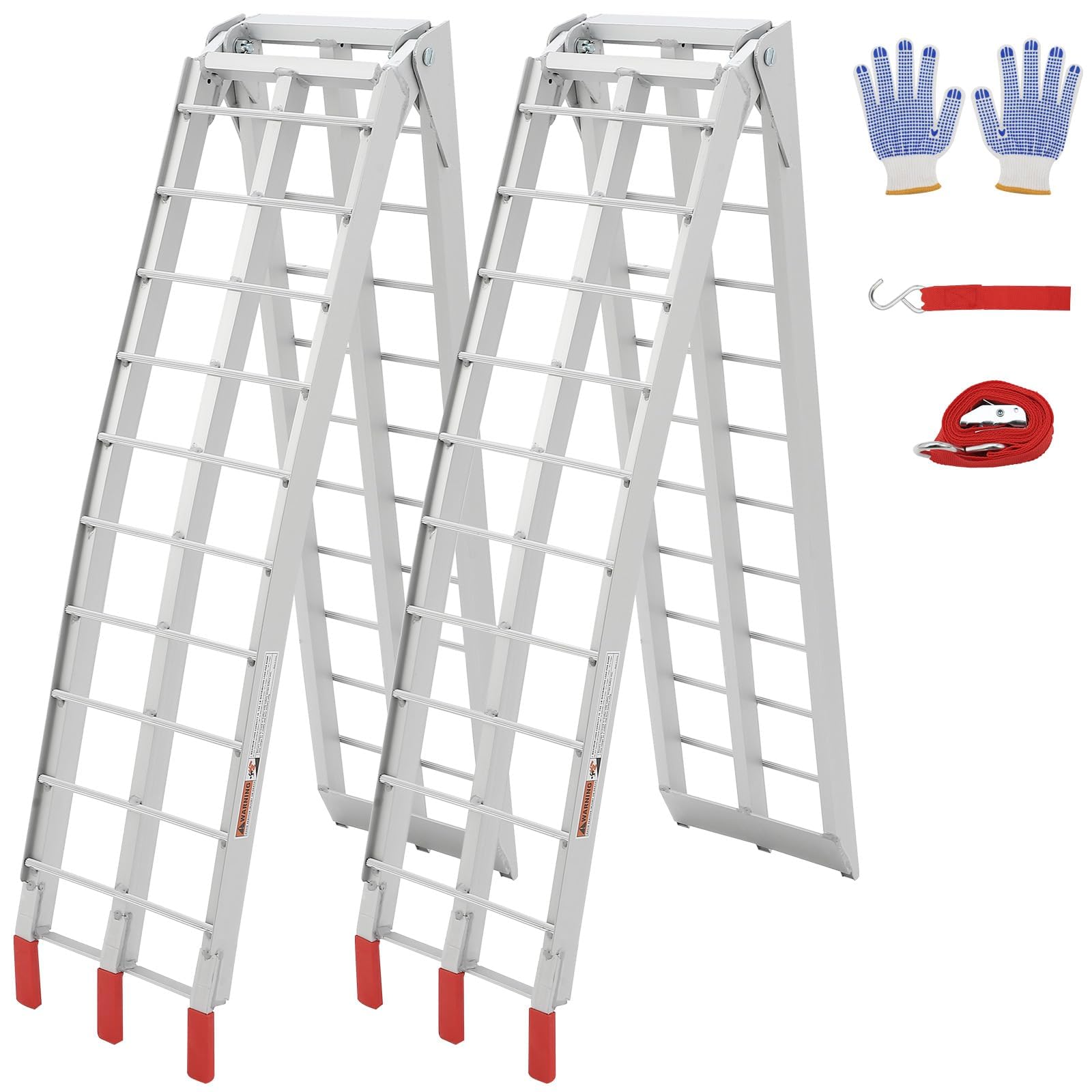 ExploreHorizon Folding Aluminum Ramps (2-Pack) | 1500 Lbs Capacity | 89