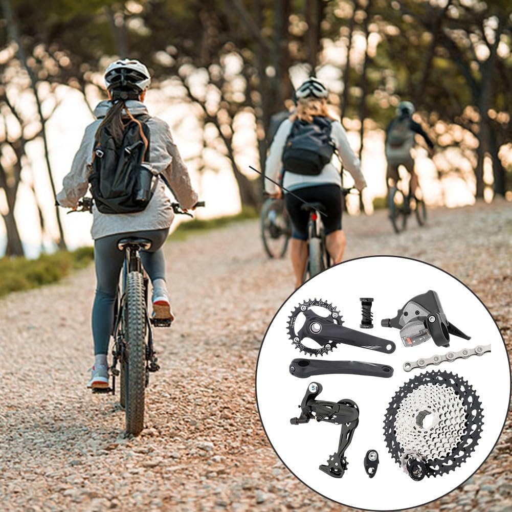Juego de transmisión de 10 velocidades para bicicleta de montaña, plato hueco integrado, bielas 32T/34T/36T con casete de 50T, palanca de cambios de calidad y desviador trasero para una suavidad suave