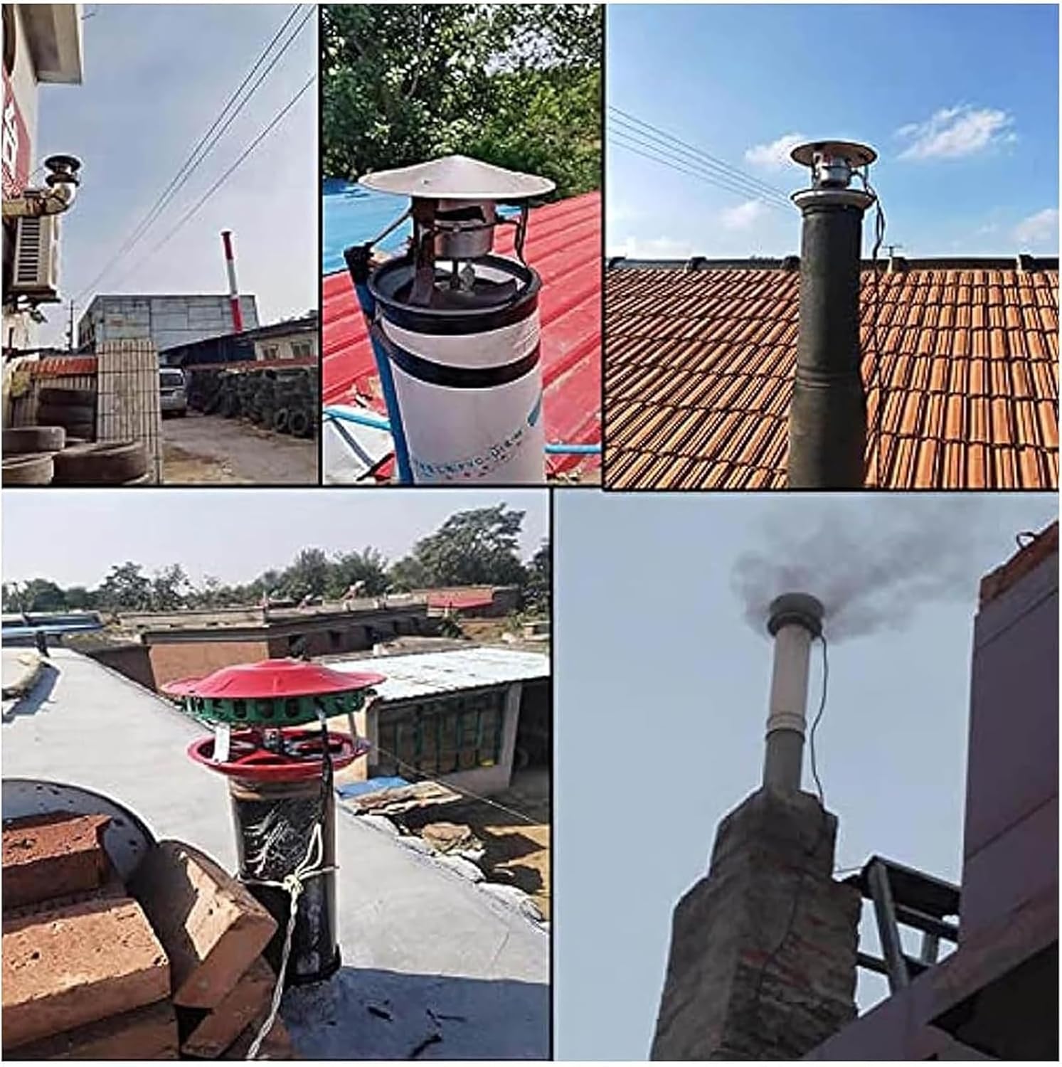 Chimney Fireplace Fan, 120W Fireplace Exhaust Fan Flue Fan Chimney Draft Inducer Chimney Exhaust Fan for Fireplace,23.5cm