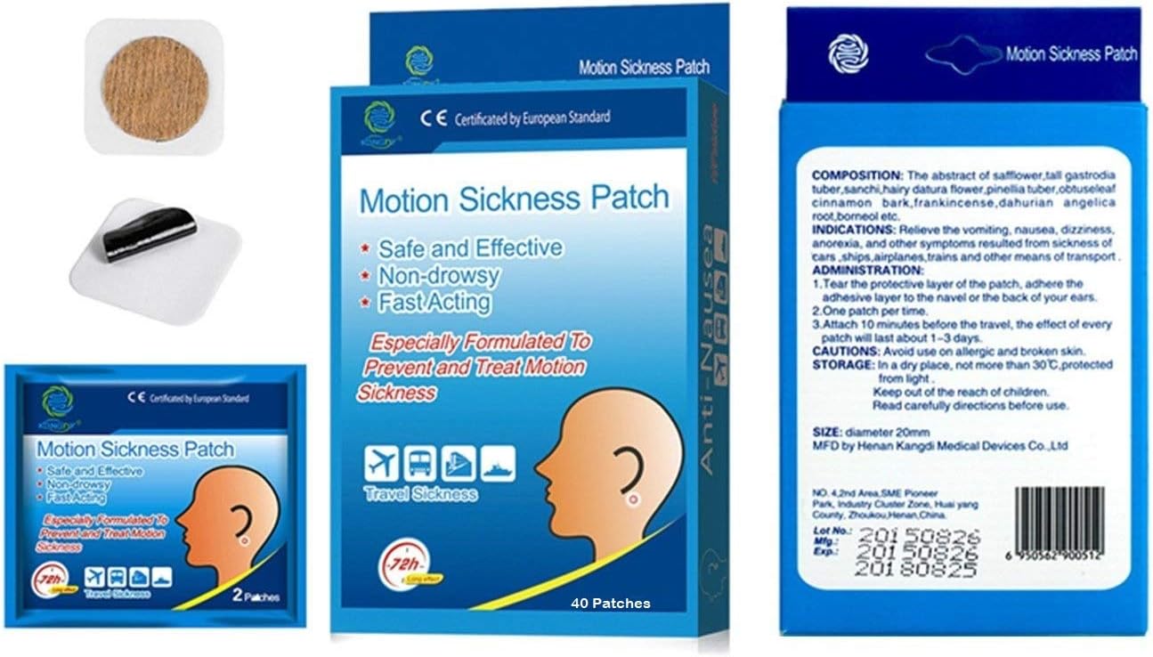 KONGDY® Motion Sickness Mini Patches Anti Nausea Travel Vomiting Pain