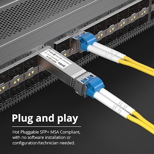Miniatura 4 de ipolex Módulo SFP+ 10GBase LR de modo único, Transceptor de fibra óptica 10G SFP LC 1310nm para Cisco SFP-10G-LR, Ubiquiti UniFi UF-SM-10G, Meraki