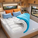ELEMUSE Queen Cooling Mattress Topper for back pain, Extra Thick Mattress pad Cover, Plush Soft Pillowtop with Elastic Deep Pocket, Overfilled down alternative filling