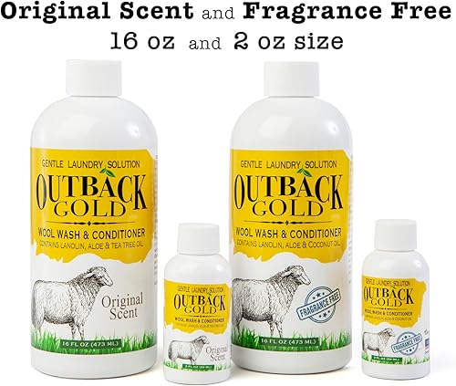 Miniatura 7 de Lavadora de lana Outback Gold, 16 oz, compatible con lavadoras de carga frontal, a base de plantas, sin perfume, sin fragancia, detergente de pH