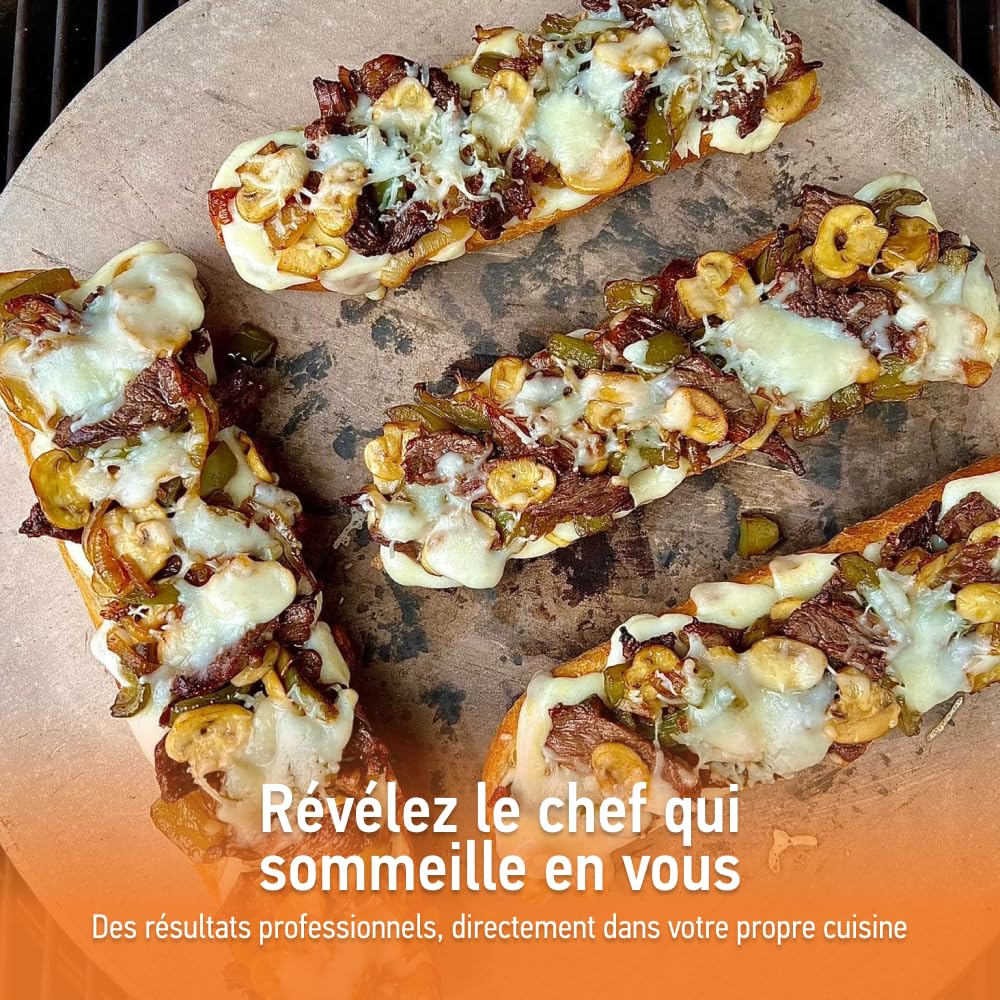 TEXAS CLUB Pierre à pâtisserie Ø 30cm pour four et gril, pierre à pizza, pierre à pâtisserie en céramique