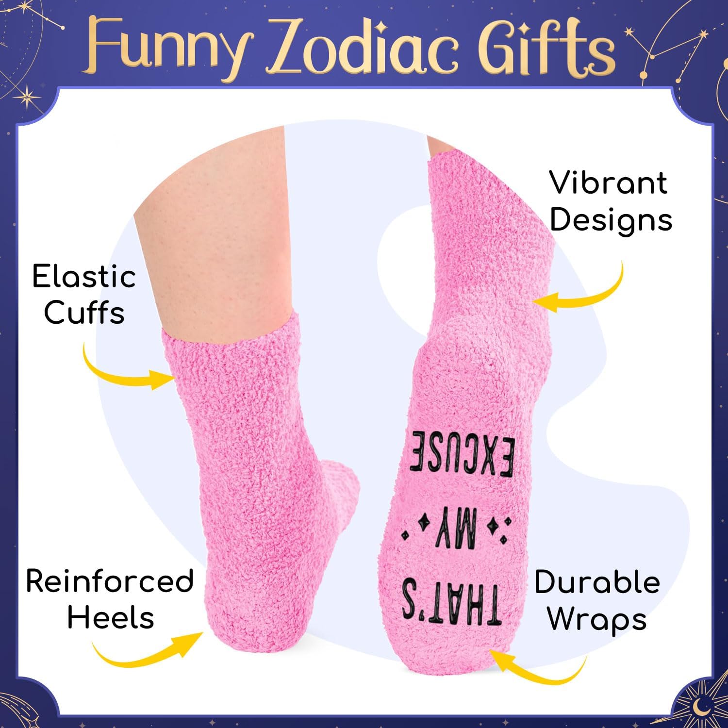HAPPYPOP Zodiac Gifts Birthday - Astrology Constellation Horoscope Gifts, Galaxy Socks - Image 3