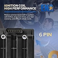 Vista 6 de Paquete de Bobina de Encendido ENA UF484 Compatible con VW Volkswagen Beetle Golf Jetta City 1999 2000 2001 2002 2003 2004 2005 2006 2007 2008 2009