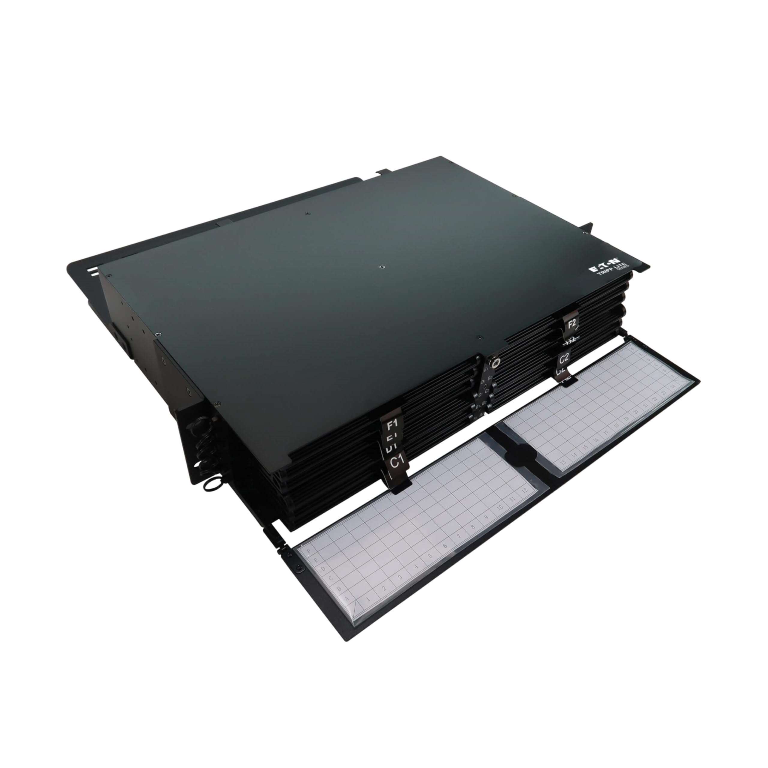 Eaton Tripp Lite 2U Boîtier d'épissure Fibre Optique à Montage en Rack, 288 connexions APC monomode, 144 Ports Duplex LC, 12 Cassettes, boîte d'épissure en Fibre, Garantie Fabricant à Vie (N600P-288A
