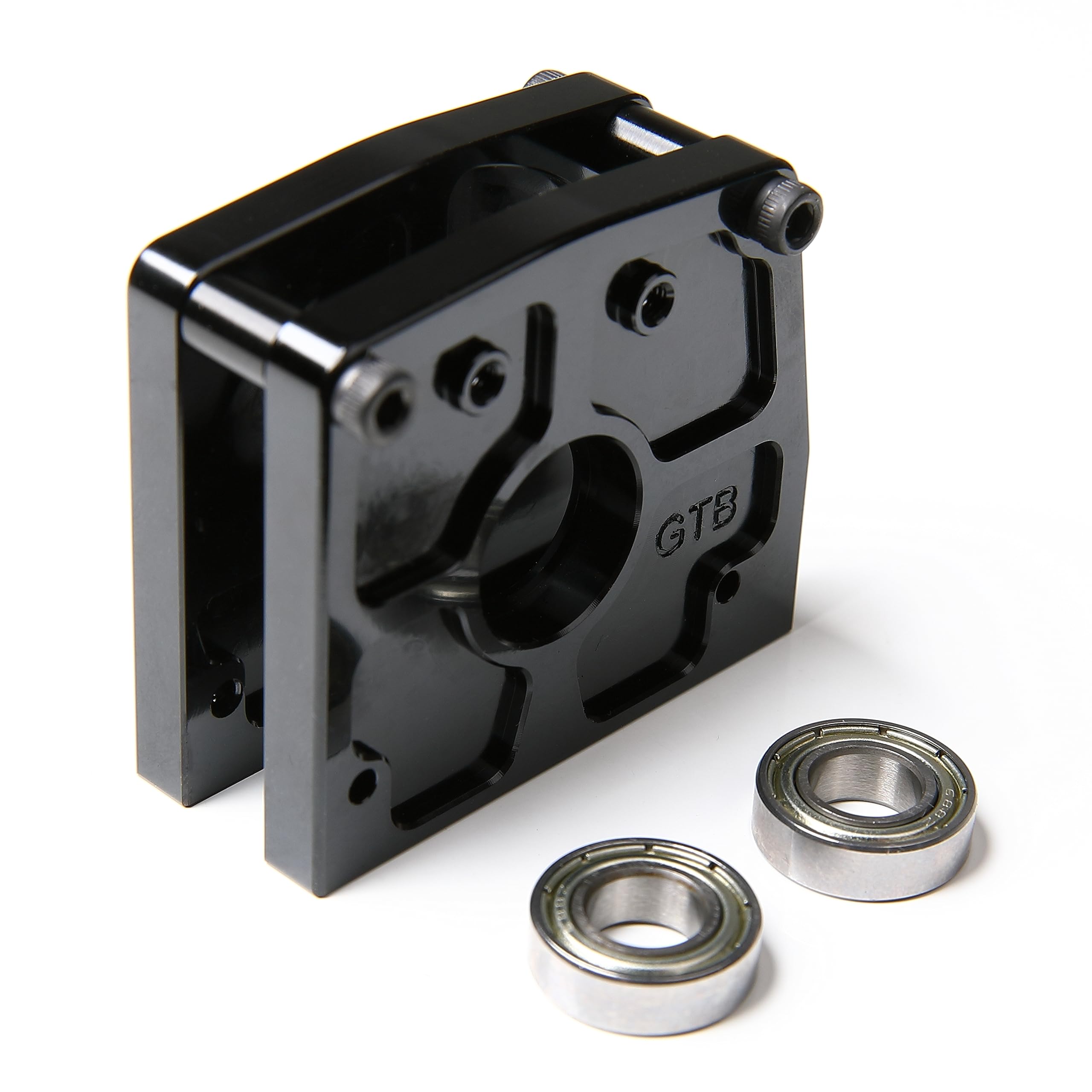 GTBRacing CNC Aluminum Chain Gear Mount for 1/8 RC Kyosho Mad Force Kruiser VE Mad Crusher VE Foxx VE USA-1 VE Upgrade Part (Black)