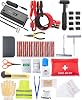YANTU 111-Piece Car Emergency Kit - Tire Inflator Portable Air Compressor & Jumper Cables for Car - Winter Auto Assistance Kit with Tow Straps, Car Safety Hammer, Tire Repair Kit, First Aid Kit