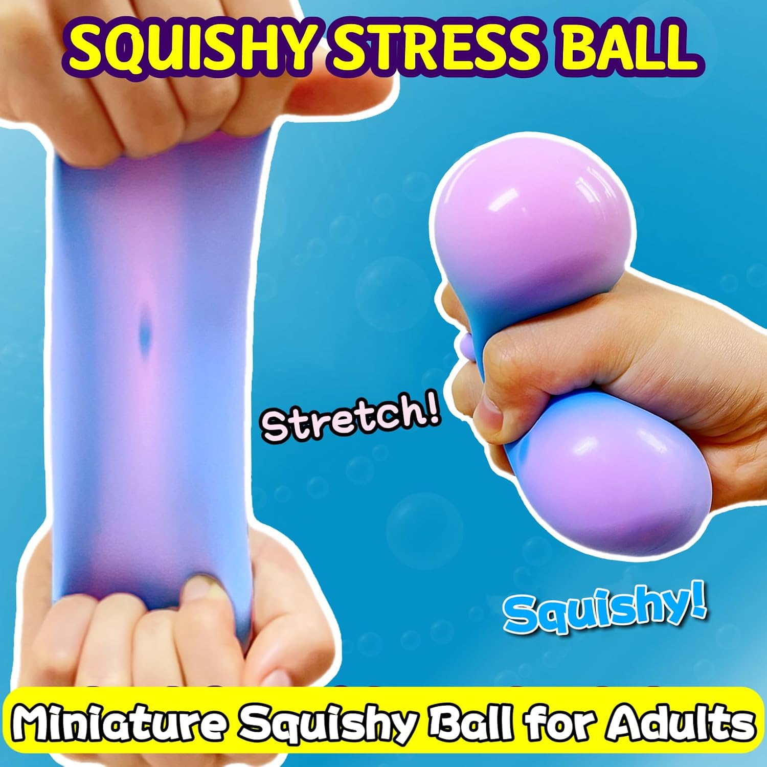 Squishy Dough Stress Ball (1 Pack) Squishy Stress Balls Collectible Figurines for Adults, Funny and Soft Change Color Miniature Figurines, Squish Ball, Ideal for Desk Decor, Anxiety Relief (Blue) image 3
