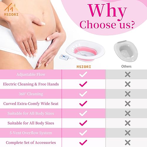 Miniatura 5 de Bañera eléctrica para hemorroides, baño de asiento para asiento de inodoro, lavabo de cuidado posparto, kit de baño profundo para mujeres,