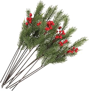 12pcs Artificial Pine Needles Simulated Pine Branches for Christmas Decorations Home