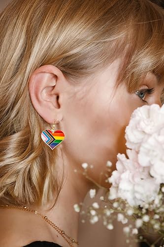 Miniatura 3 de Heart Shape Pride Dangle Earrings Gay and Lesbian LGBT Pride Gifts Jewelry