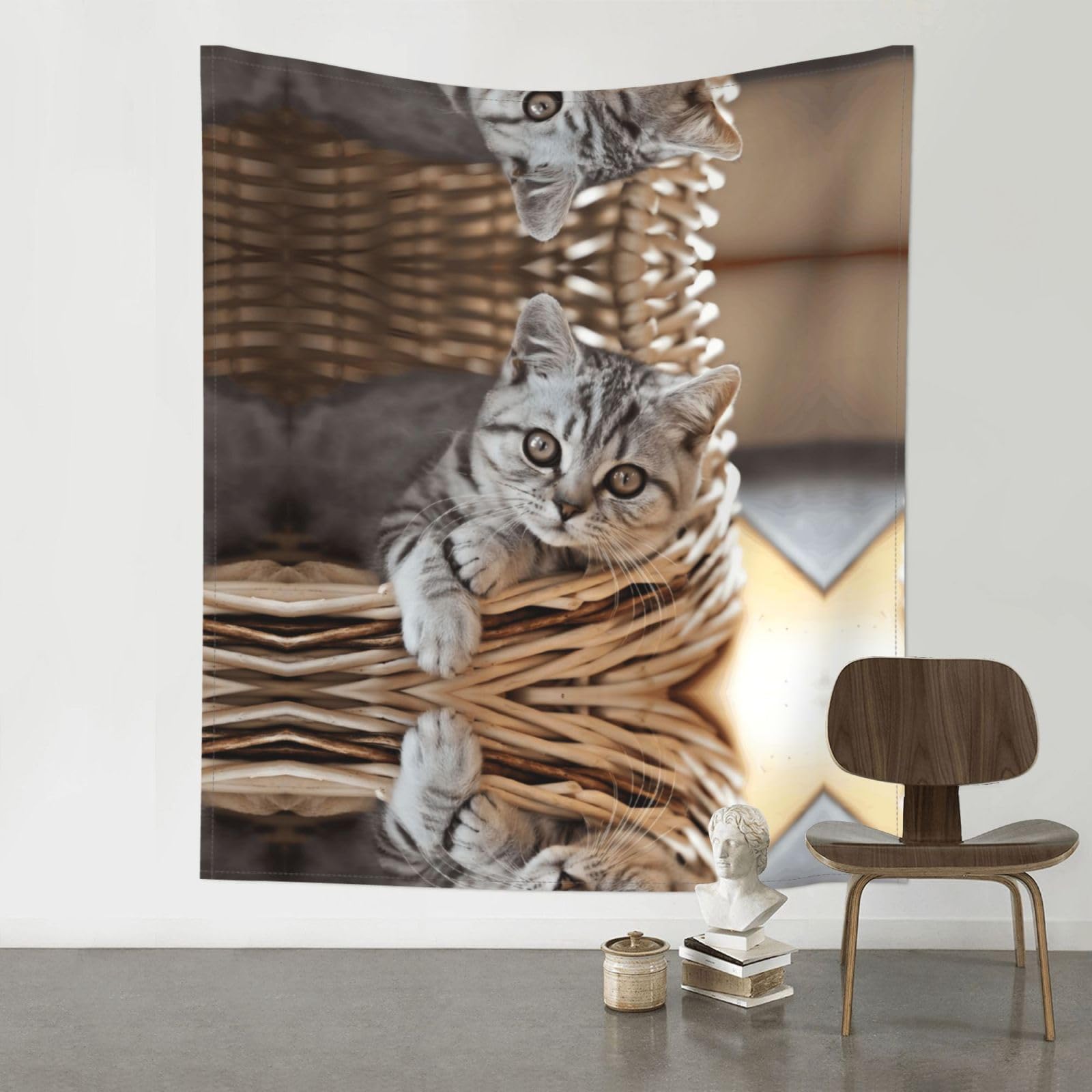 YYHWHJDE Cat Prints 60x51in Wall Tapestry – Boho Decor Throw Blanket for Bedroom, Dorm, Beach Cover, Picnic & More