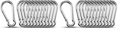 Miniatura 15 de Ganchos Mosquetón Pequeños, 10 piezas de 1.57 pulgadas Mosquetones Resistentes, Gancho de Resorte de Acero Inoxidable 304 Apto para Camping