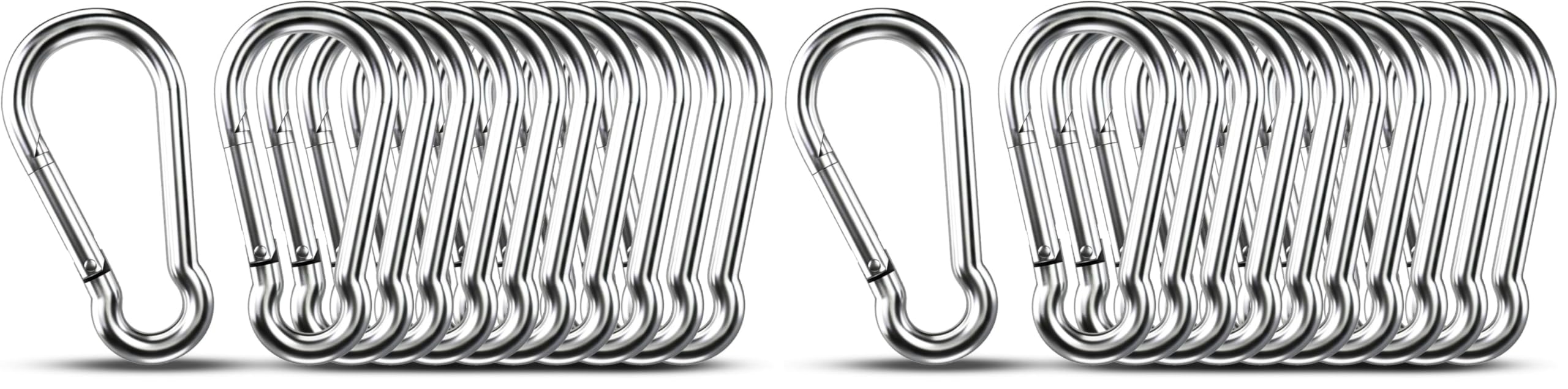 10pcs 1.57 inch Small 304 Stainless Steel Carabiner Clip Hooks Spring Snap — Amazon image 15