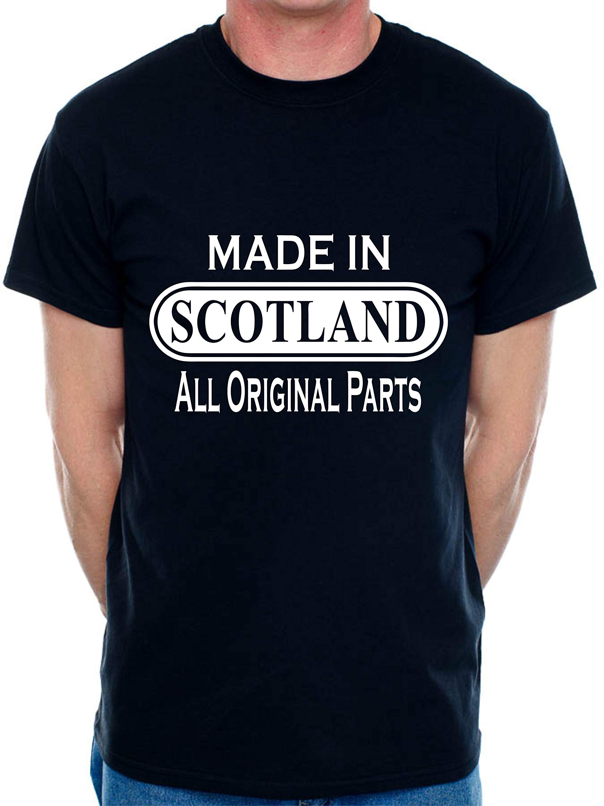 Made in Scotland Proud to Be Scottish Gift Mens T-Shirt Large Black