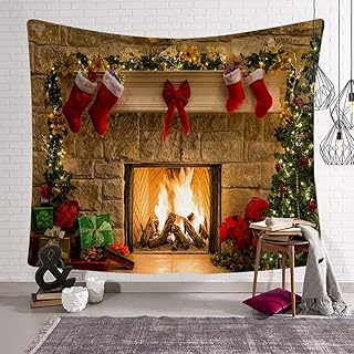 Tapestry Christmas Stylish Home Decor New Year Decoration Entrance Warm Tapestry Wall Hanging 200X150, Pattern 2