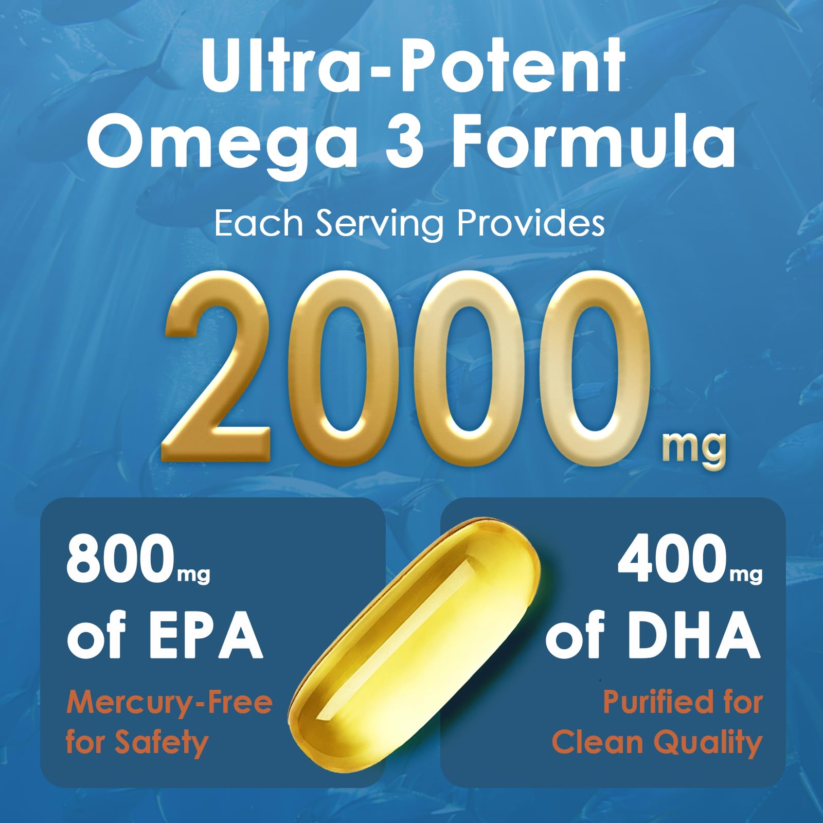 NATURE TARGET Omega 3 Fish Oil 2000mg, Advanced Absorption, 120 Softgels — Amazon image 3