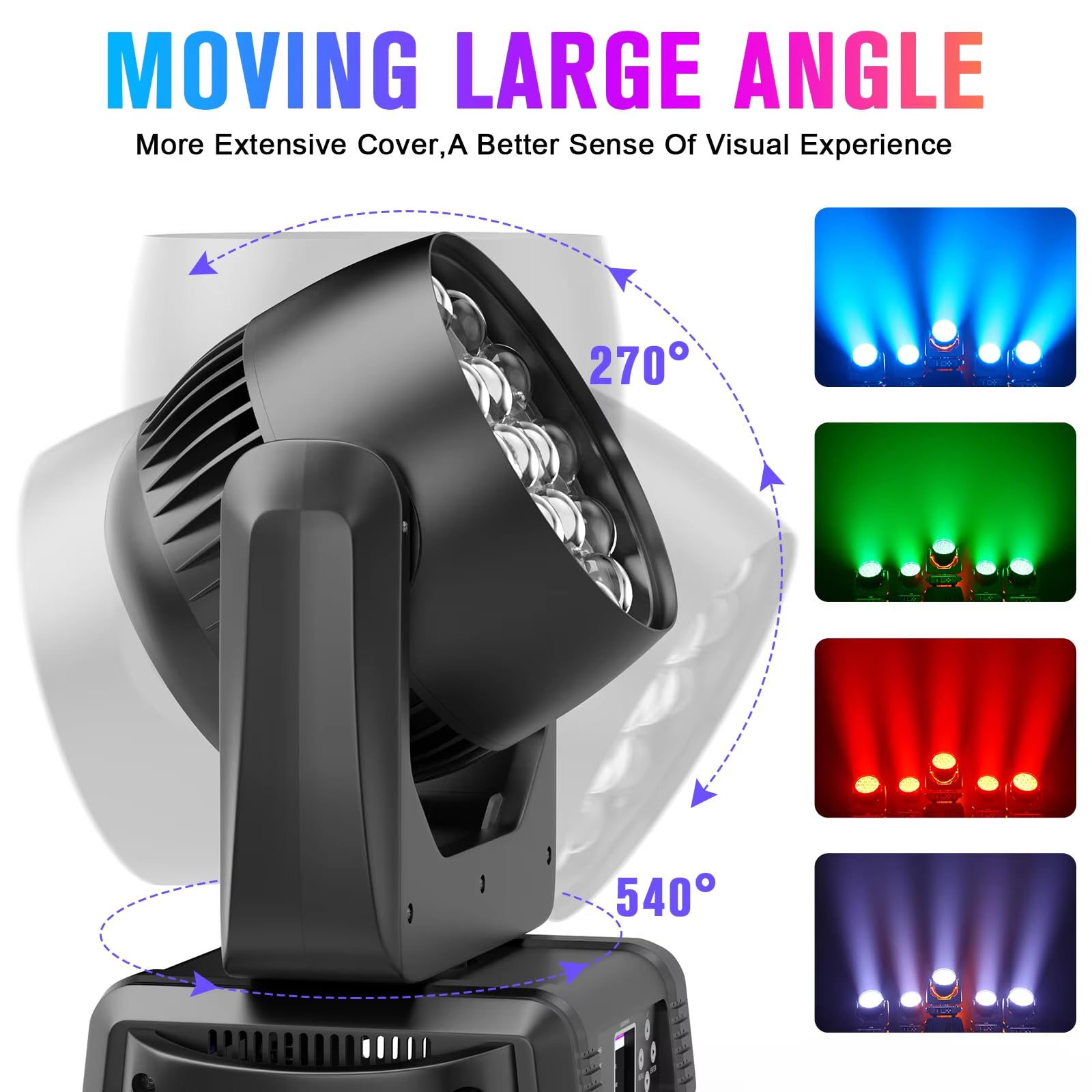 Ruchoma głowica LED 19 x 15 W, 4 w 1 LED DMX512 wiązka światła scenicznego / efekt mycia/powiększenia, aktywowane dźwiękiem i samobieżne sterowanie DJ światła na imprezę muzyczną dyskotekę ślub