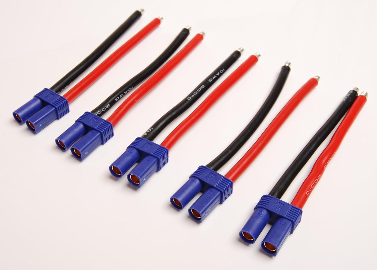 lot (5) EC5 Female Plug Adapter 10cm Wiring Cable 10awg Wire for RC