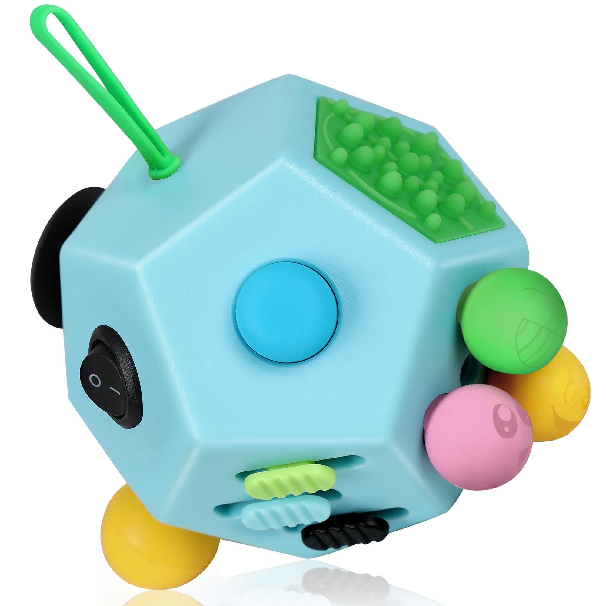 VCOSTORE Fidget Cube with 12 Sides - Original Cubo Antiestres Adultos Dado Antiestres Fidget Cube Toy for All Ages with ADHD, Add, ASD, ADHD