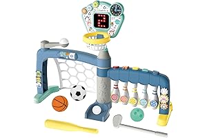 Toddler Basketball Hoop with Adjustable Height, Soccer Golf Activity Center