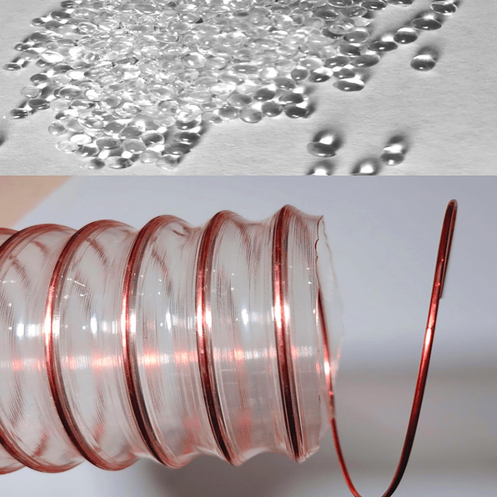 Manguera de recogida de polvo resistente, manguera de vacío flexible transparente con hélice de alambre reforzado, diseño anticolapso para sistemas de polvo de carpintería