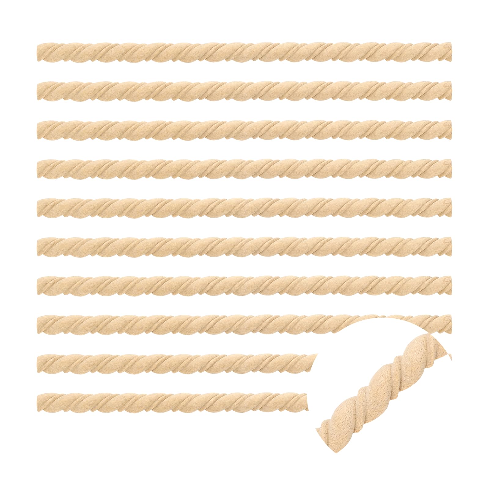 Moulure bois brut 3D torsadée 20mm : habillez facilement une porte ou étagère banale
