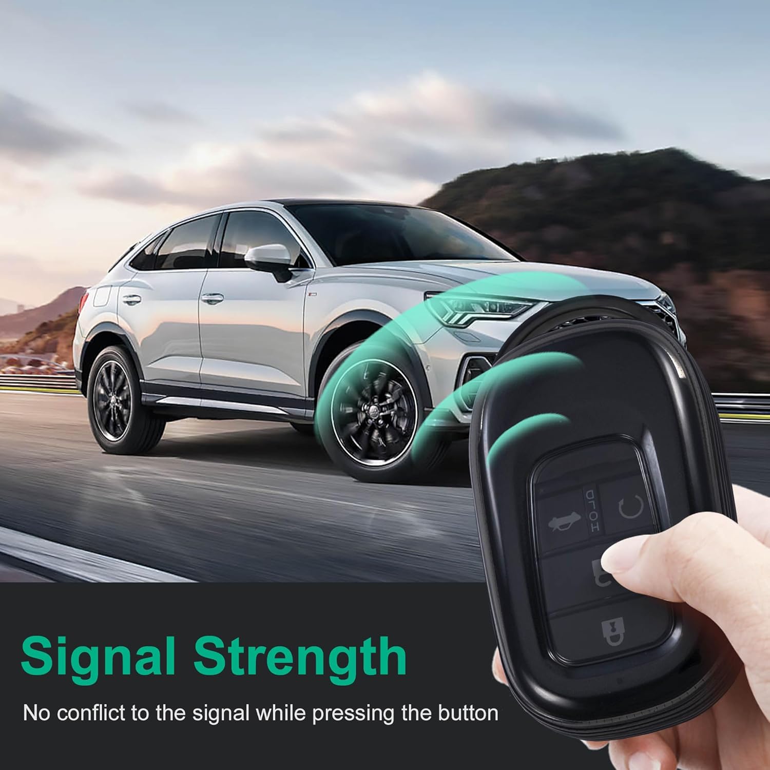 for Honda Key Fob Cover TPU Key Fob Case Fit for Honda Civic HRV CRV 2023 2022 Accessories TPU 5 Buttons Remote Key Case Shell Protector(Black) (Pack of 2)