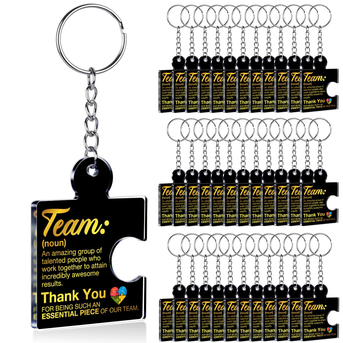 Team Appreciation Gifts Bulk Thank You Keychains for Coworkers