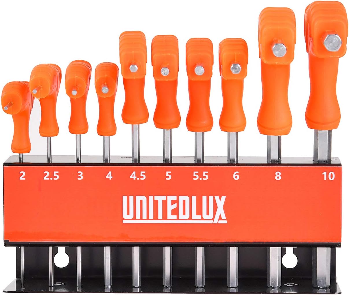 10 Piece THandle Hex Key Set Metric with 210mm Key hex Metal Storage