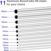LAVMHAB 6063 Alumínium Körcső 24x20mm - 2mm Falvastagságú 150mm Hosszú Ezüst Csövek Ipari és Dekorációs Felhasználásra (2 db) 3
