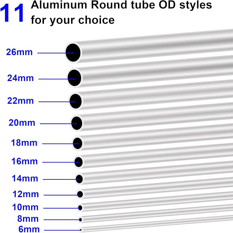 LAVMHAB 6063 Alumínium Körcső 24x20mm - 2mm Falvastagságú 150mm Hosszú Ezüst Csövek Ipari és Dekorációs Felhasználásra (2 db)