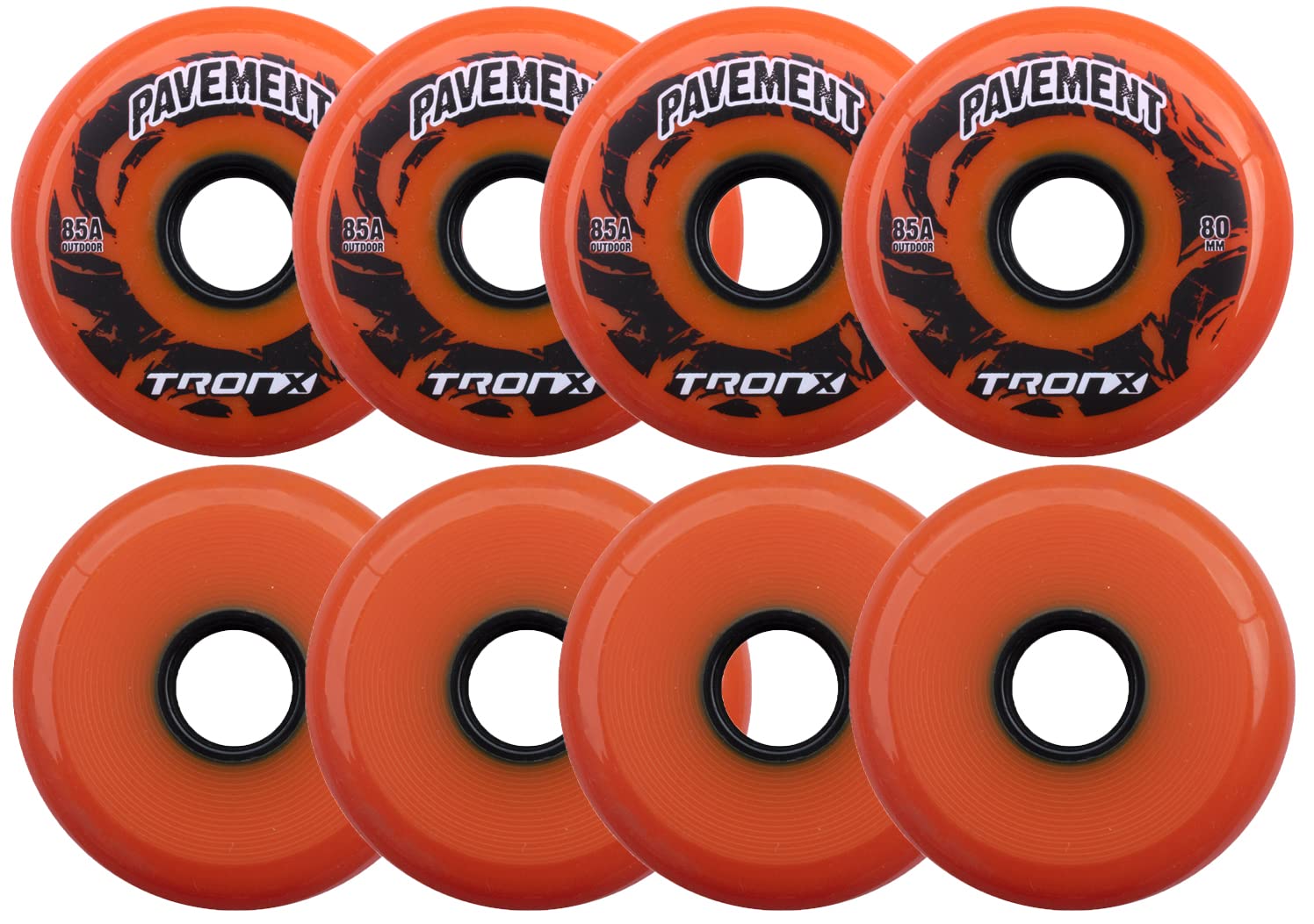 TronX Outdoor Pavement Asphalt Inline Roller Hockey Wheels 8 Pack (72mm)