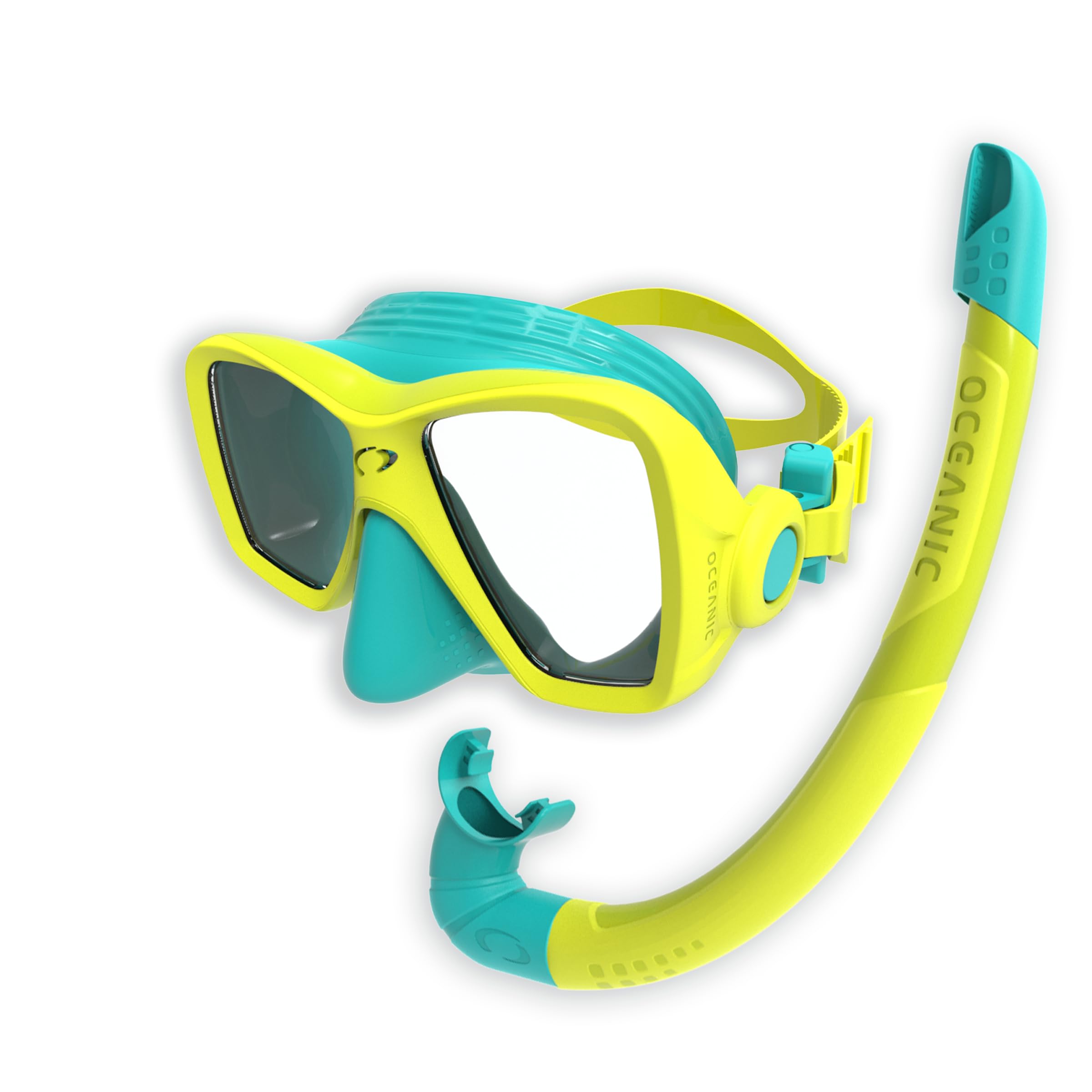 Oceanic Essential-01 JR - Combo per snorkeling, colore: acqua/giallo