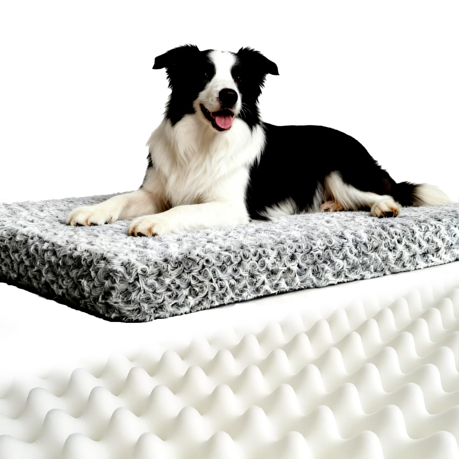 NWIWI Orthopädisches Hundebett 105x70x8cm Mittelgroß Hunde Waschbar Hundedecke Memory Foam Katzenbett Hundebett Hundekissen Grosse Hunde Anti-Rutschboden Hundematte-Gray