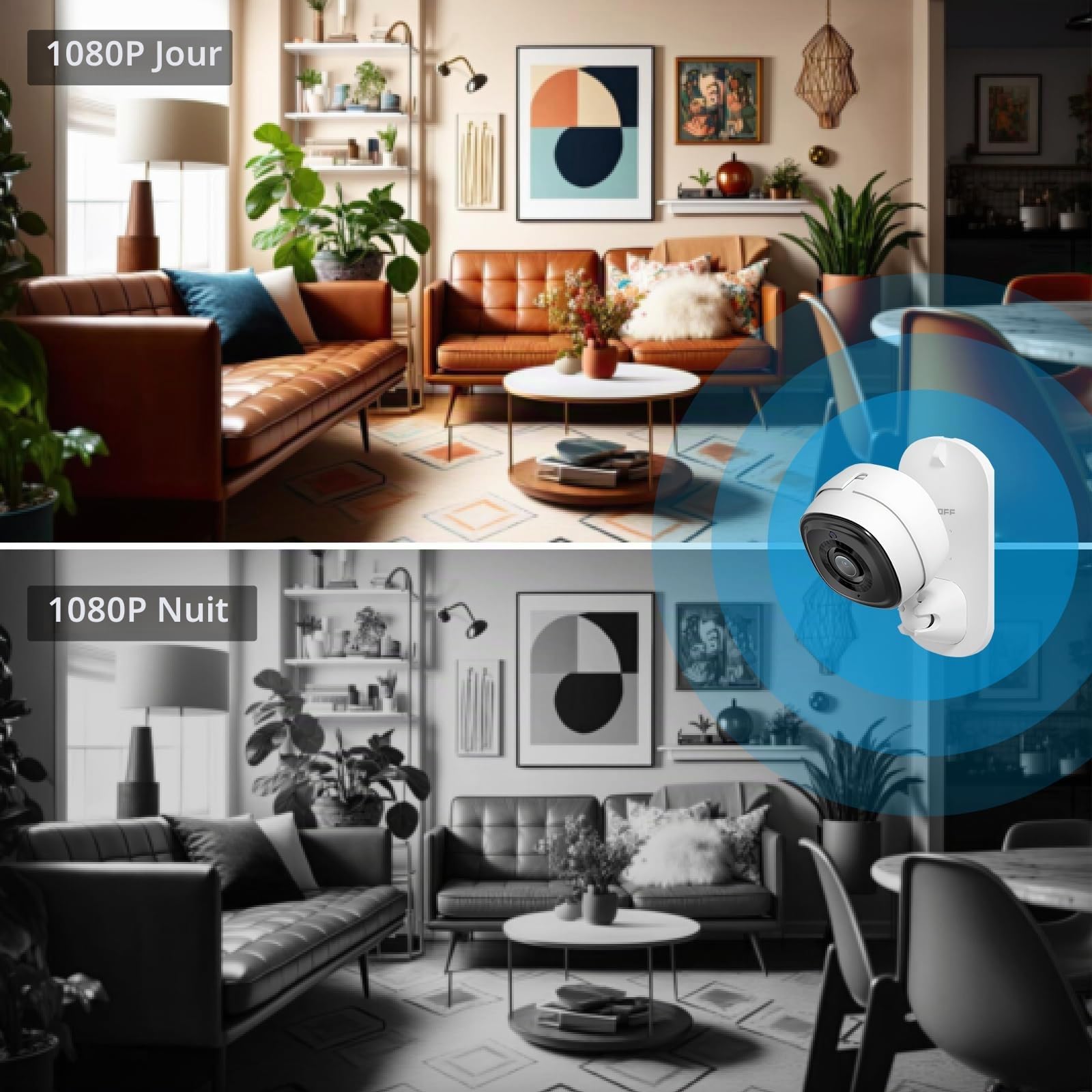 SONOFF Caméra Surveillance WiFi, Cam Slim 1080P Caméra Extérieure Étanche IP66, Vision Nocturne, Détection de Mouvement, Audio Bidirectionnel, pour Bébé/Agées, Compatible avec Alexa/Google Home