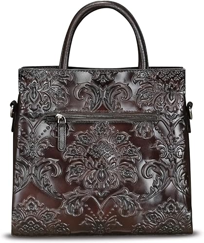 Vista 3 de Bolso bandolera de cuero genuino para mujer, bolso de mano con asa superior, hecho a mano, estilo vintage, bolso cruzado