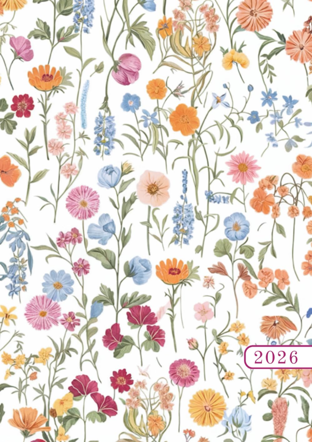 2026: A4 Kalenderbuch 1 Tag 1 Seite | Großer XXL Kalender 394 Seiten | auch Samstag und Sonntag | geeignet als Terminplaner | Tagebuch | Notizbuch | Studienplaner | Praxisplaner | Weiß Blumen