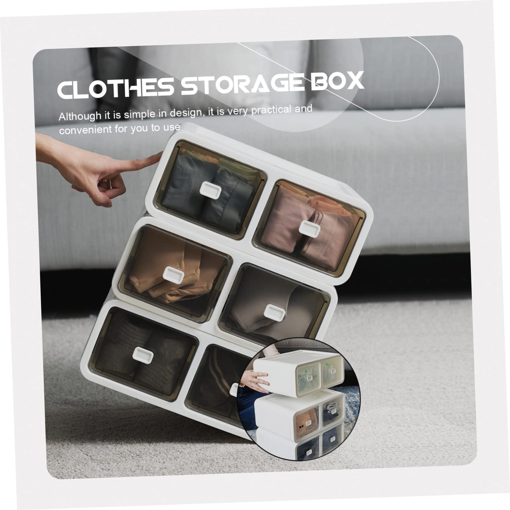 Holibanna 1pezzi Scatola Organizer Per Biancheria Intima e Calze Con Scomparti Design Impilabile e Resistente Per Casa Contenitore Versatile Per Calzini Cravatte e Piccoli Oggetti