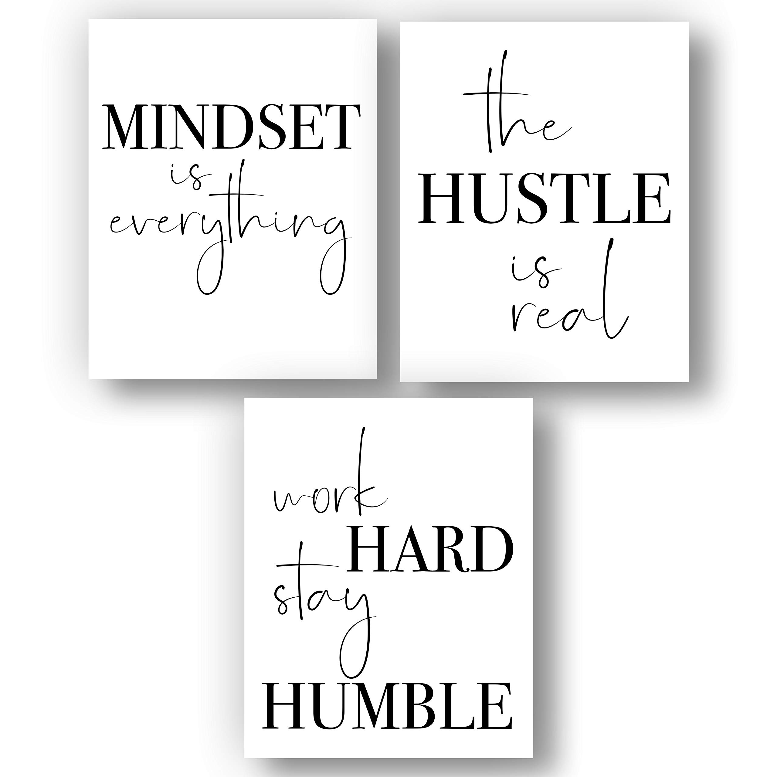 Buy ‘Mindset is Everything’ Positive Motivational Wall Art | Set of 3