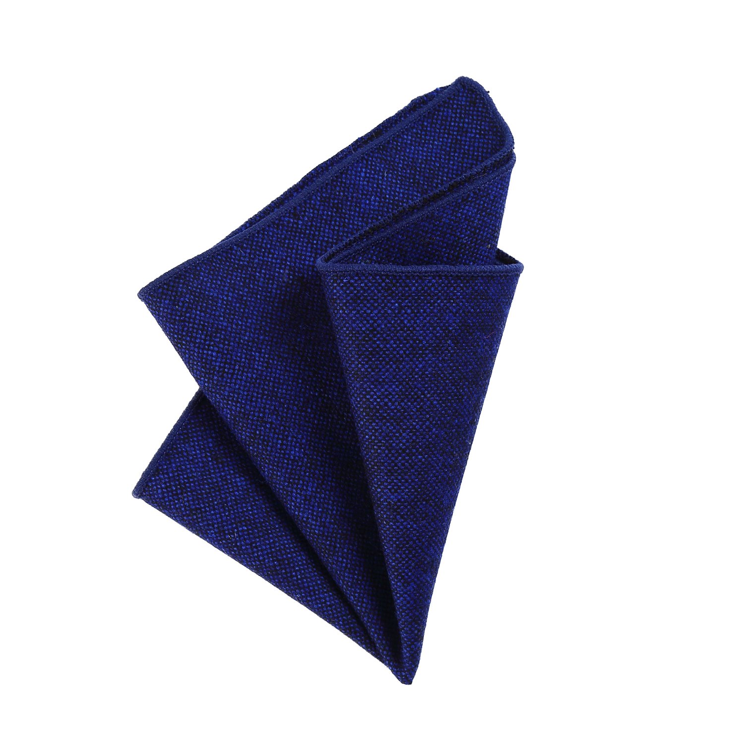 Dondon Men's Blue ' Pocket Handkerchief 23 X 23 Cm Self-Folding Cotton Tweed Style Monochrome