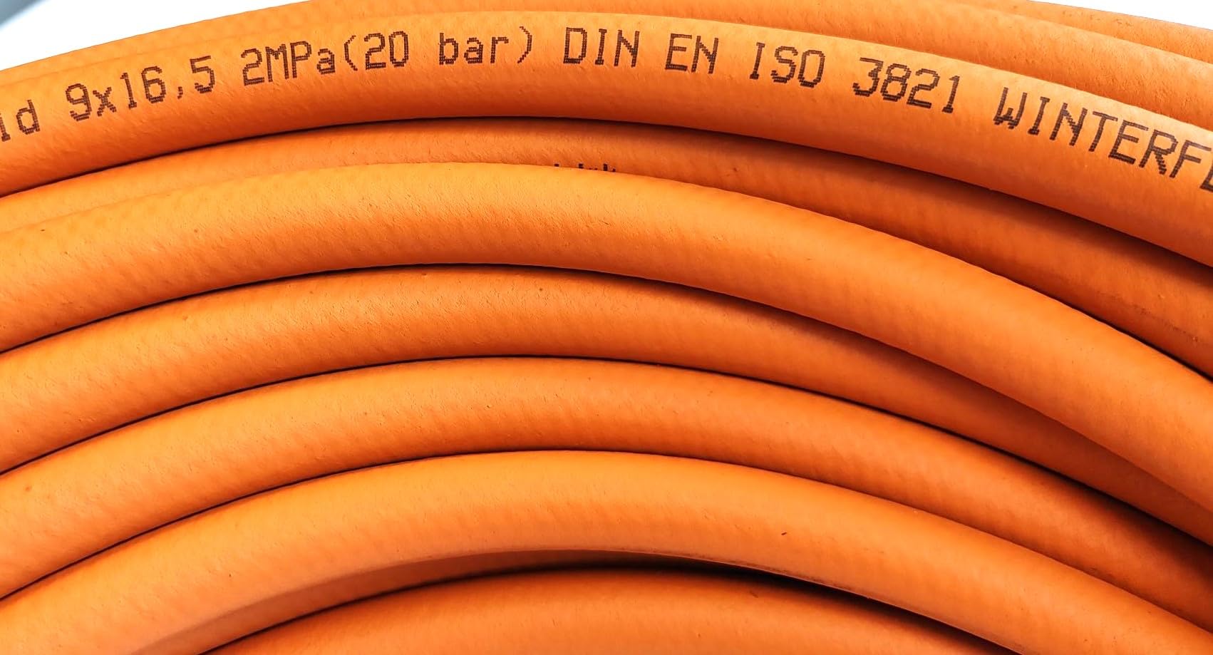 Manguera de gas butano de propano de 5 m, 20 bar, diámetro de 9 mm (diámetro exterior de 16,5 mm), muy flexible, para hornillo de camping