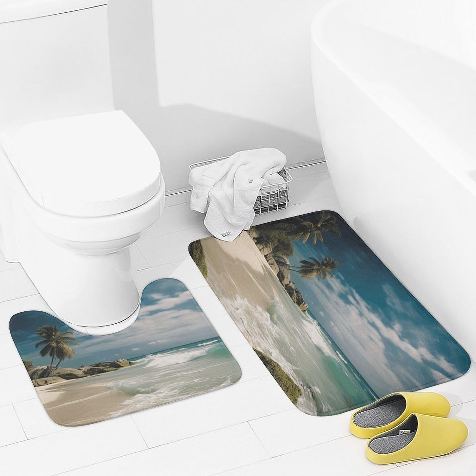 Tapis de bain doux et absorbant lot de 2 pour éviter les glissades